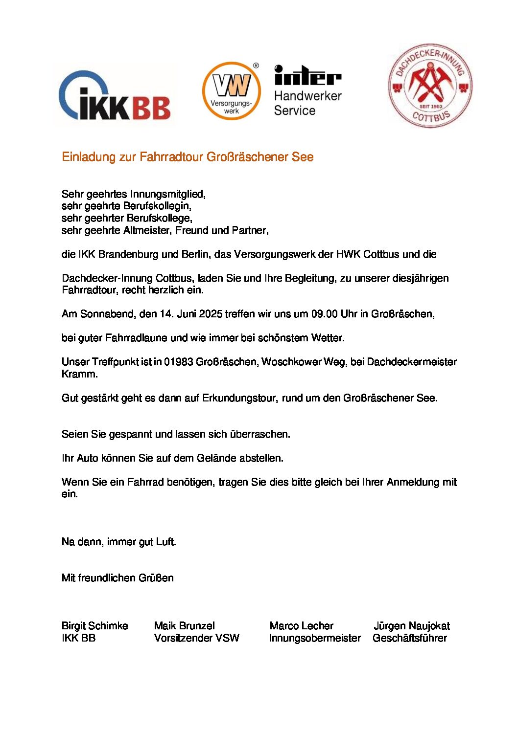Die Dachdecker-Innung Cottbus hat alles gut bedacht