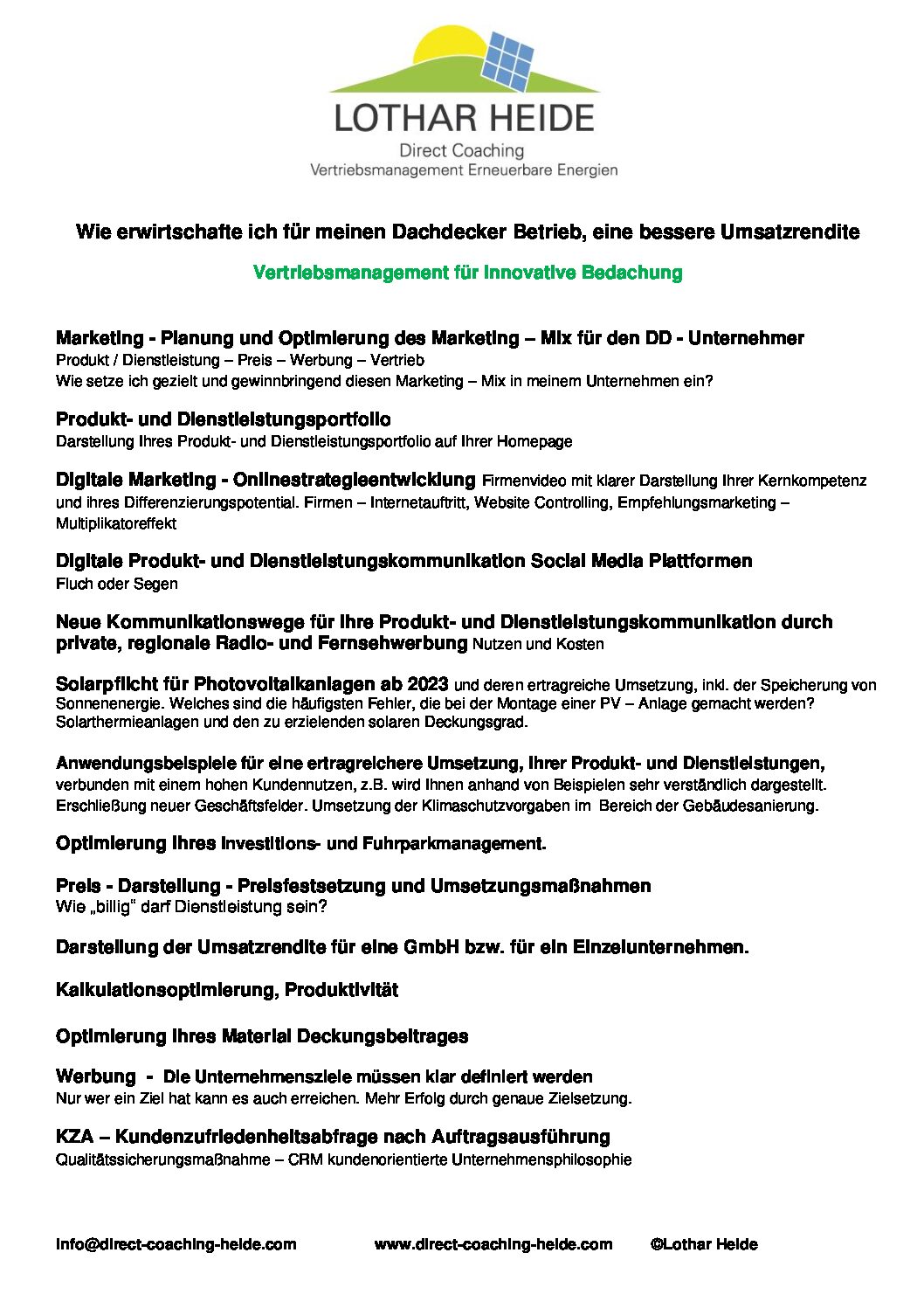 Die Dachdecker-Innung Cottbus hat alles gut bedacht